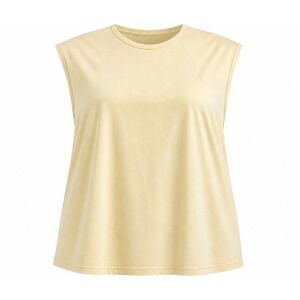 Blair Women 3X Yellow Sleeveless Knit Tank Top Crew Neck Casual‎ Basic Layering